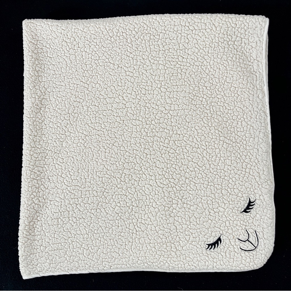 Vintage Lambie Bath & Body Works Throw Blanket Lamb Sheep Face 50x52 Faux Sherpa